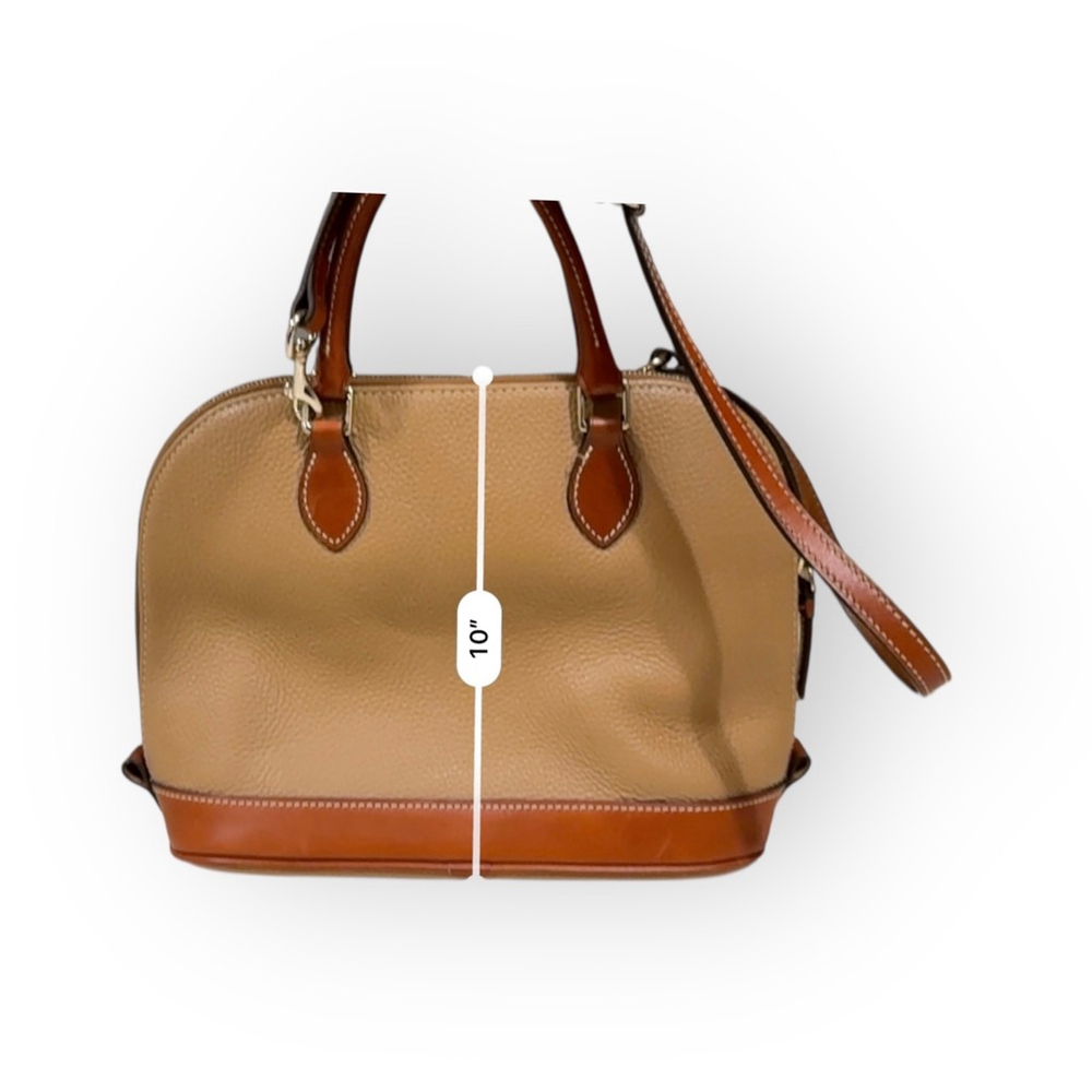 Dooney & Bourke Pebble Leather Zip Zip Satchel Caramel Brown - Picture 7 of 13